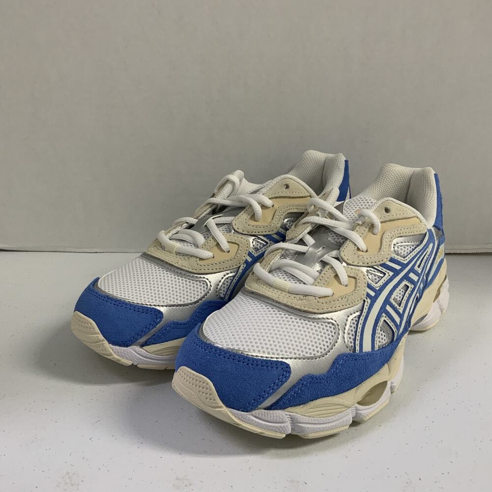 ASICS Gel NYC White Blue Coast 1203A383 116 Size 8.5 Men Retro Mesh Runner Shoe
